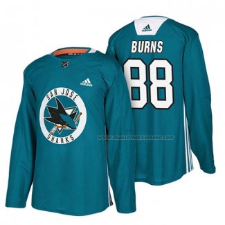 Maillot Hockey San Jose Sharks Brent Burns New Season Practice Vert