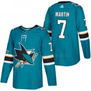 Maillot Hockey San Jose Sharks Paul Martin Authentique Domicile 2018 Vert