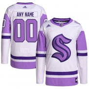 Maillot Hockey Seattle Kraken Personnalise Fights Cancer Authentique Blanc Volet