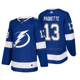 Maillot Hockey Tampa Bay Lightning Cedric Paquette Domicile Authentique Joueur Bleu