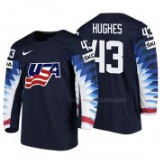 Maillot Hockey USA Quinn Hughes 2018 Iihf World Championship Joueur Noir