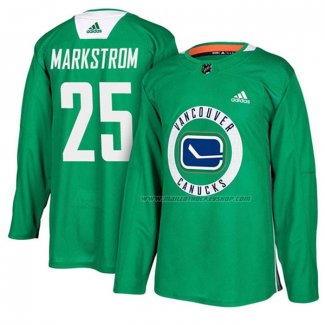 Maillot Hockey Vancouver Canucks Jacob Markstrom New Season Practice Vert