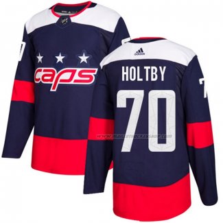 Maillot Hockey Washington Capitals Braden Holtby Authentique 2018 Stadium Series Bleu