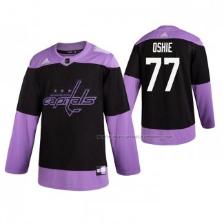 Maillot Hockey Washington Capitals T. J. Oshie 2019 Fights Cancer Noir