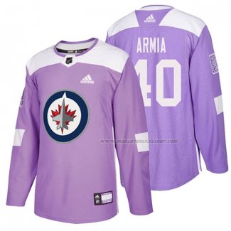 Maillot Hockey Winnipeg Jets Joel Armia 2018 Fights Cancer Volet