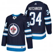 Maillot Hockey Winnipeg Jets Michael Hutchinson Authentique Domicile 2018 Bleu