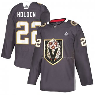 Maillot Vegas Golden Knights Nick Holden Dia de Los Muertos Gris