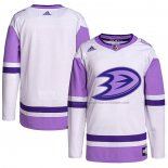 Maillot Hockey Anaheim Ducks Blank Practice Authentique 2018 Fights Cancer Blanc Volet