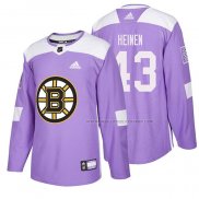 Maillot Hockey Boston Bruins Danton Heinen 2018 Fights Cancer Volet