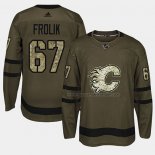 Maillot Hockey Calgary Flames Michael Frolik 2018 Salute To Service Vert Militar