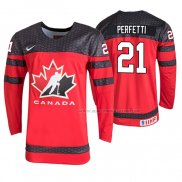 Maillot Hockey Canada Cole Perfetti 2019 Hlinka Gretzky Cup Rouge