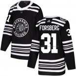 Maillot Hockey Chicago Blackhawks Anton Forsberg Authentique 2019 Winter Classic Noir