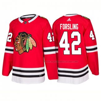 Maillot Hockey Chicago Blackhawks Gustav Forsling 2018 Rouge