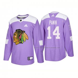 Maillot Hockey Chicago Blackhawks Richard Panik Authentique 2018 Fights Cancer Volet