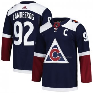 Maillot Hockey Colorado Avalanche Gabriel Landeskog Alterner Primegreen Authentique Pro Bleu