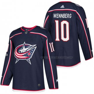 Maillot Hockey Columbus Blue Jackets Alexander Wennberg Authentique Domicile 2018 Bleu