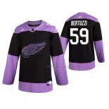 Maillot Hockey Detroit Red Wings Tyler Bertuzzi 2019 Fights Cancer Noir