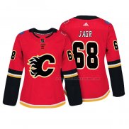 Maillot Hockey Femme Calgary Flames Jaromir Jagr Authentique Joueur Rouge