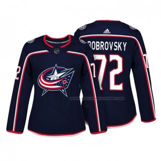 Maillot Hockey Femme Columbus Blue Jackets Sergei Bobrovsky Authentique Joueur Bleu