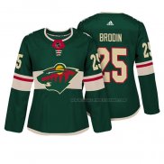 Maillot Hockey Femme Minnesota Wild Jonas Brodin Authentique Joueur Vert