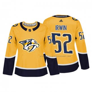 Maillot Hockey Femme Nashville Predators Matt Irwin Authentique Joueur Jaune