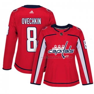 Maillot Hockey Femme Washington Capitals Alex Ovechkin Domicile Authentique Joueur Rouge