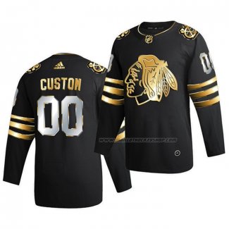 Maillot Hockey Golden Edition Chicago Blackhawks Personnalise Limited Authentique 2020-21 Noir