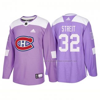 Maillot Hockey Montreal Canadiens Mark Streit Authentique 2018 Fights Cancer Volet