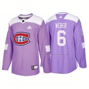 Maillot Hockey Montreal Canadiens Shea Weber Authentique 2018 Fights Cancer Volet