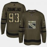 Maillot Hockey New York Rangers Mika Zibanejad 2018 Salute To Service Vert Militar