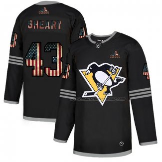 Maillot Hockey Pittsburgh Penguins Conor Sheary 2020 USA Flag Noir