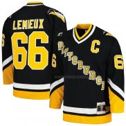 Maillot Hockey Pittsburgh Penguins Mario Lemieux Mitchell & Ness 1992-93 Bleu Line Noir