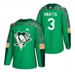 Maillot Hockey Pittsburgh Penguins Olli Maatta 2018 Dia de San Patricio Vert