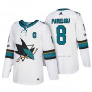 Maillot Hockey San Jose Sharks Joe Pavelski 2018 Blanc