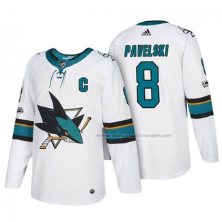 Maillot Hockey San Jose Sharks Joe Pavelski 2018 Blanc