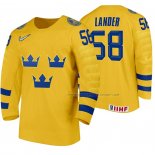 Maillot Hockey Suecia Anton Lander Domicile 2020 Iihf World Jaune