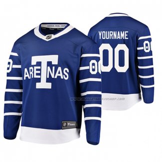 Maillot Hockey Toronto Maple Leafs Personnalise Throwback Breakaway Joueur Bleu