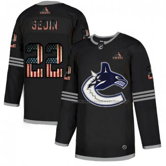 Maillot Hockey Vancouver Canucks Daniel Sedin 2020 USA Flag Noir2