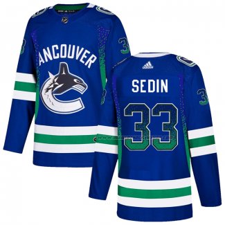 Maillot Hockey Vancouver Canucks Henrik Sedin Drift Fashion Bleu