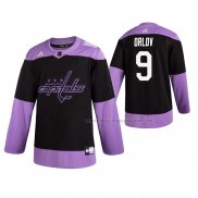 Maillot Hockey Washington Capitals Dmitry Orlov 2019 Fights Cancer Noir