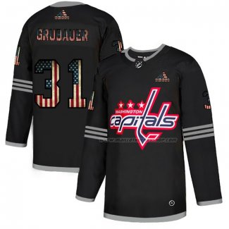 Maillot Hockey Washington Capitals Grubauer 2020 USA Flag Noir Rouge