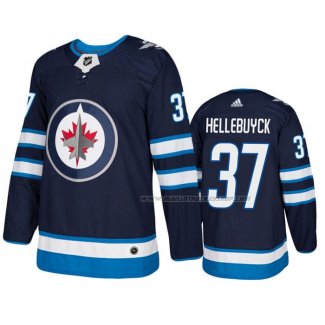 Maillot Hockey Winnipeg Jets Connor Hellebuyck Domicile Authentique Bleu