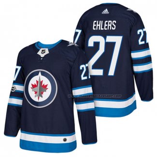 Maillot Hockey Winnipeg Jets Nikolaj Ehlers Authentique Domicile 2018 Bleu