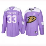 Maillot Hockey Anaheim Ducks Jakob Silfverberg 2018 Fights Cancer Volet