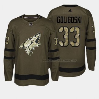 Maillot Hockey Arizona Coyotes Alex Goligoski 2018 Salute To Service Vert Militar