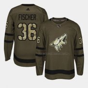 Maillot Hockey Arizona Coyotes Christian Fischer 2018 Salute To Service Vert Militar