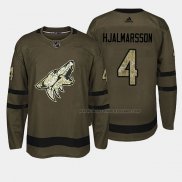 Maillot Hockey Arizona Coyotes Niklas Hjalmarsson 2018 Salute To Service Vert Militar