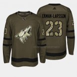 Maillot Hockey Arizona Coyotes Oliver Ekman Larsson 2018 Salute To Service Vert Militar