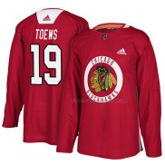 Maillot Hockey Chicago Blackhawks Jonathan Toews New Season Practice Rouge