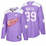 Maillot Hockey Detroit Red Wings Anthony Mantha 2018 Fights Cancer Volet